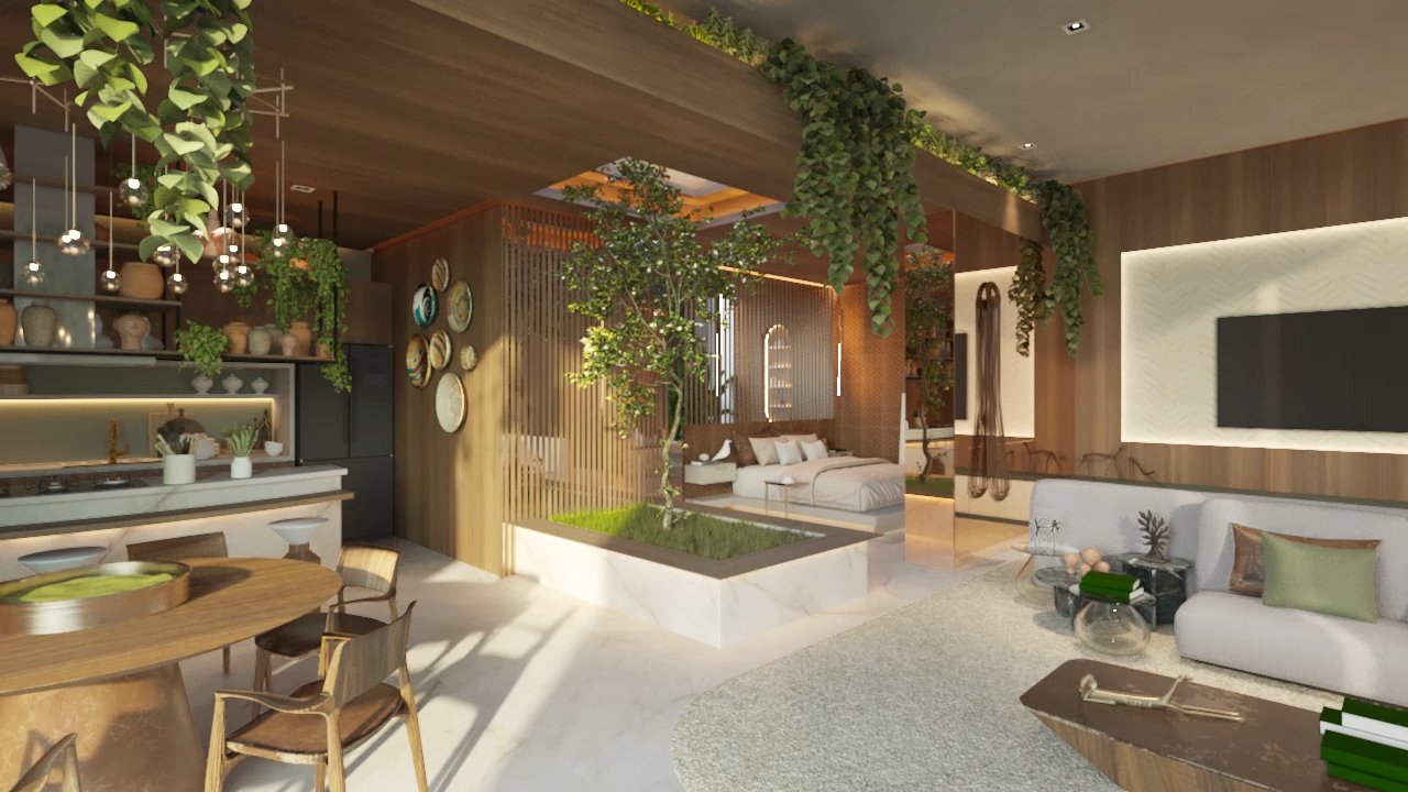 Jardim de Inverno e suspenso marcam o espaço de Carina Vidal na Casas Conceito Virtual Experience