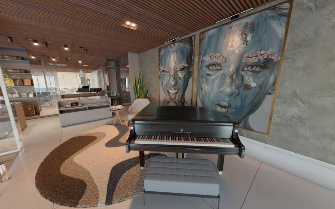 Com uma homenagem à indústria musical brasileira, a Dois A Arquitetura assina ambiente na Casas Conceito Virtual Experience
